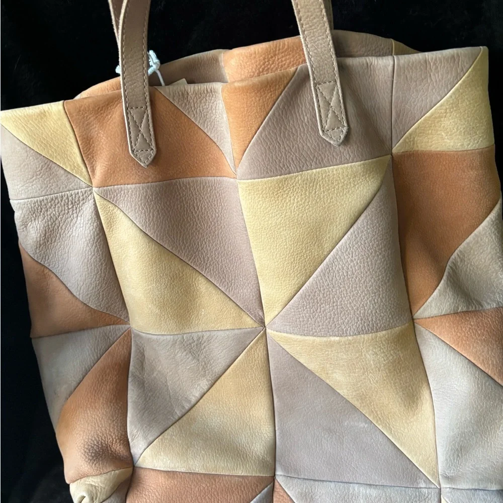 Madewell color block leather tote, NWT - Picture 5 of 10